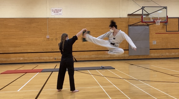 Flying side kick speed break